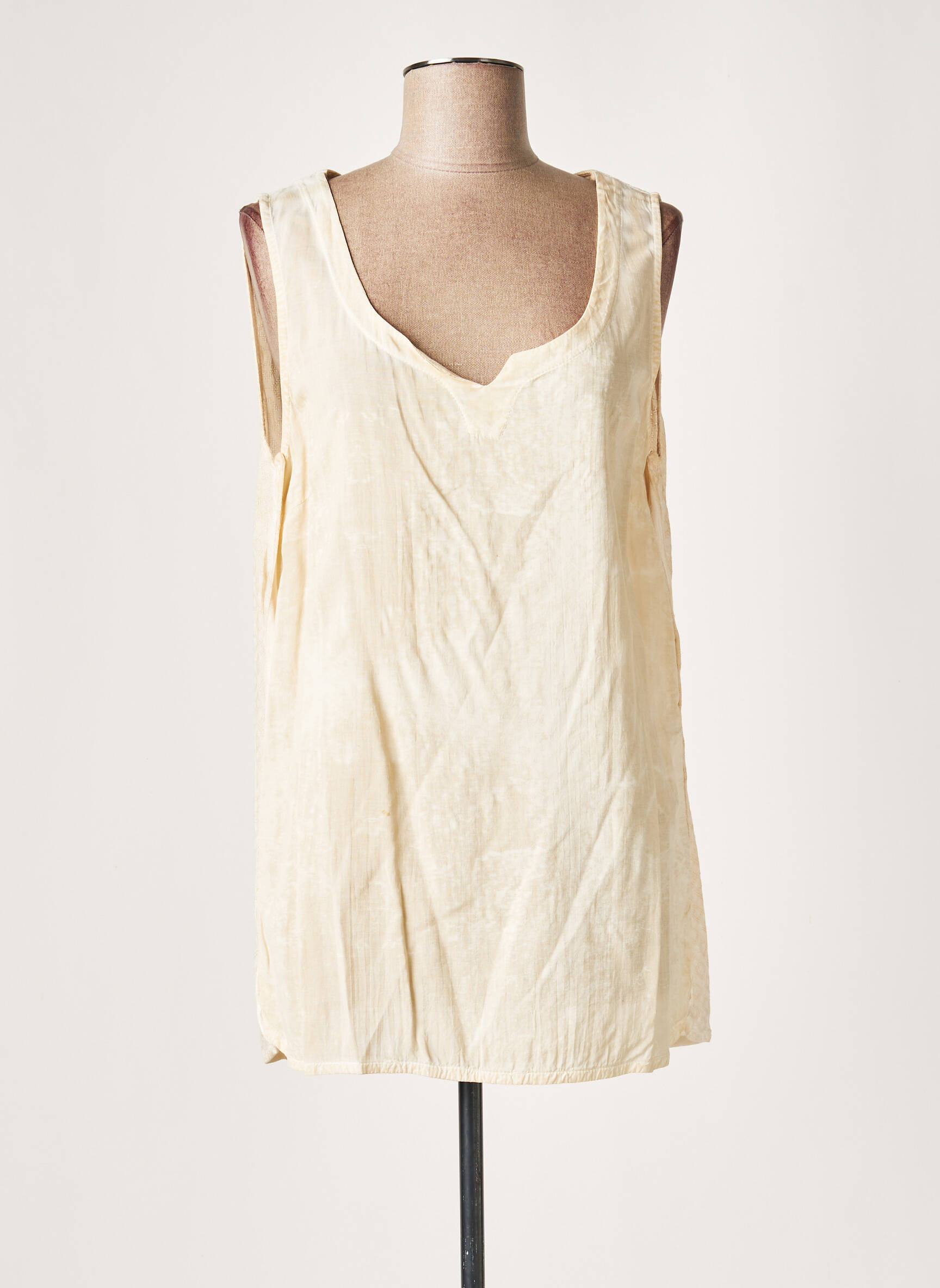 Lauren Vidal Tuniquesansmanche Femme couleur beige