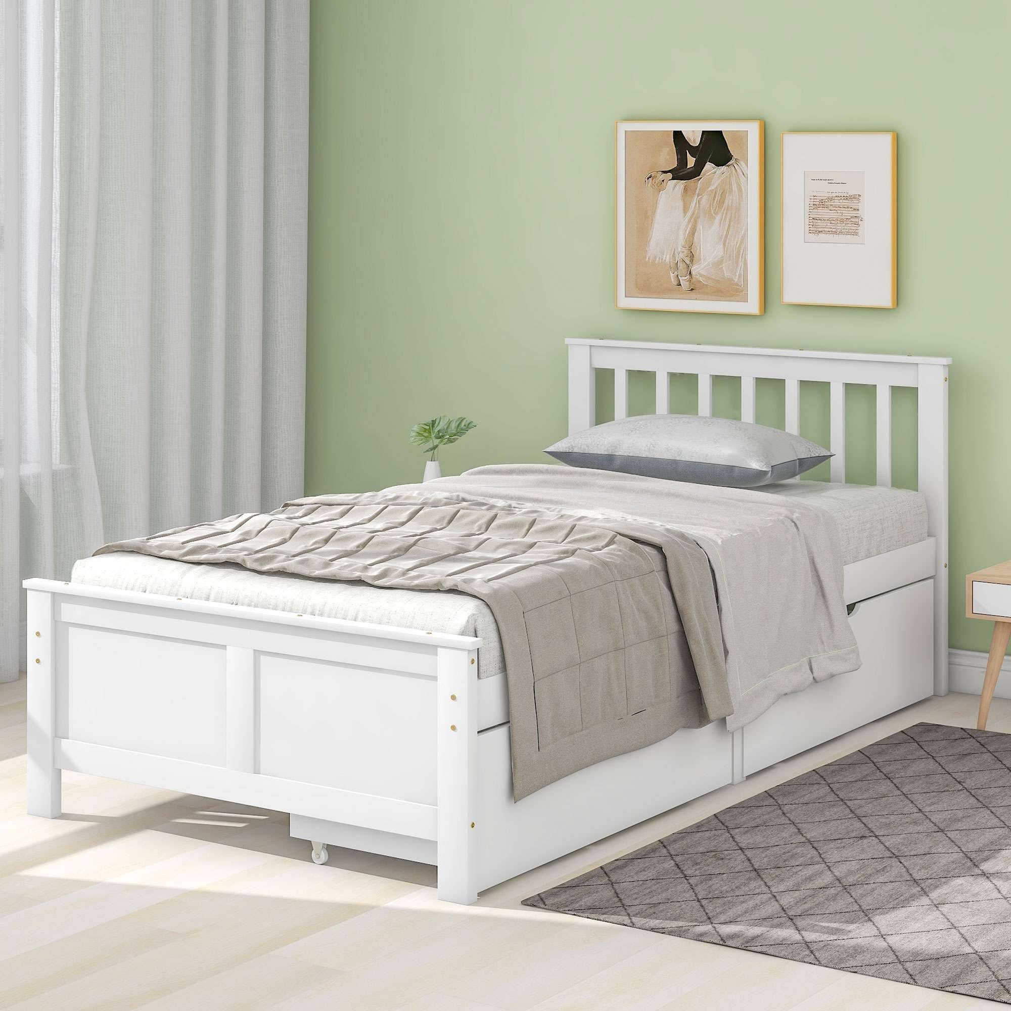 BlingBin Holzbett Jugendbett Erwachsenenbett mit Schubladen 90/140x200cm (1er Set, 1-tlg., Bett Ohne Matratzen), Einzelbett, Doppelbett