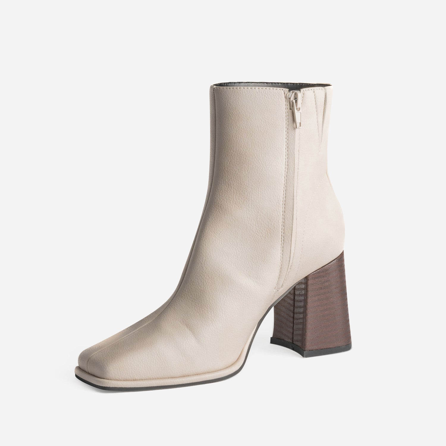 Boots écru éco-conçu à bout carré