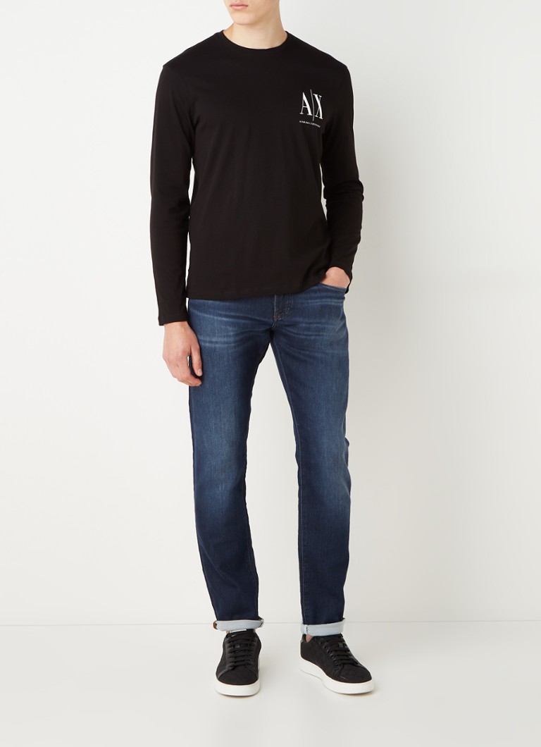 Armani Exchange garās piedurknes ar logotipa apdruku