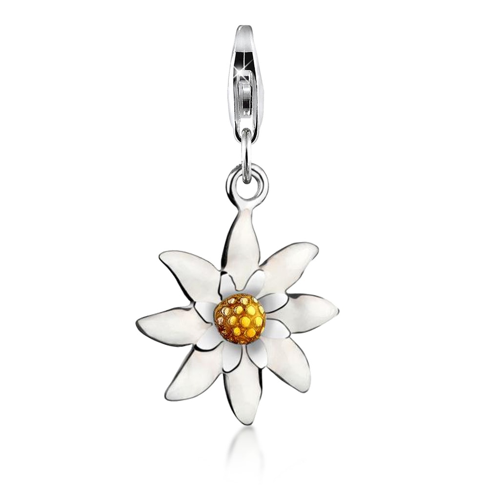 Nenalina Nenalina Amulette Femmes pendentif édelweiss avec émail en argent sterling 925 Pendentif