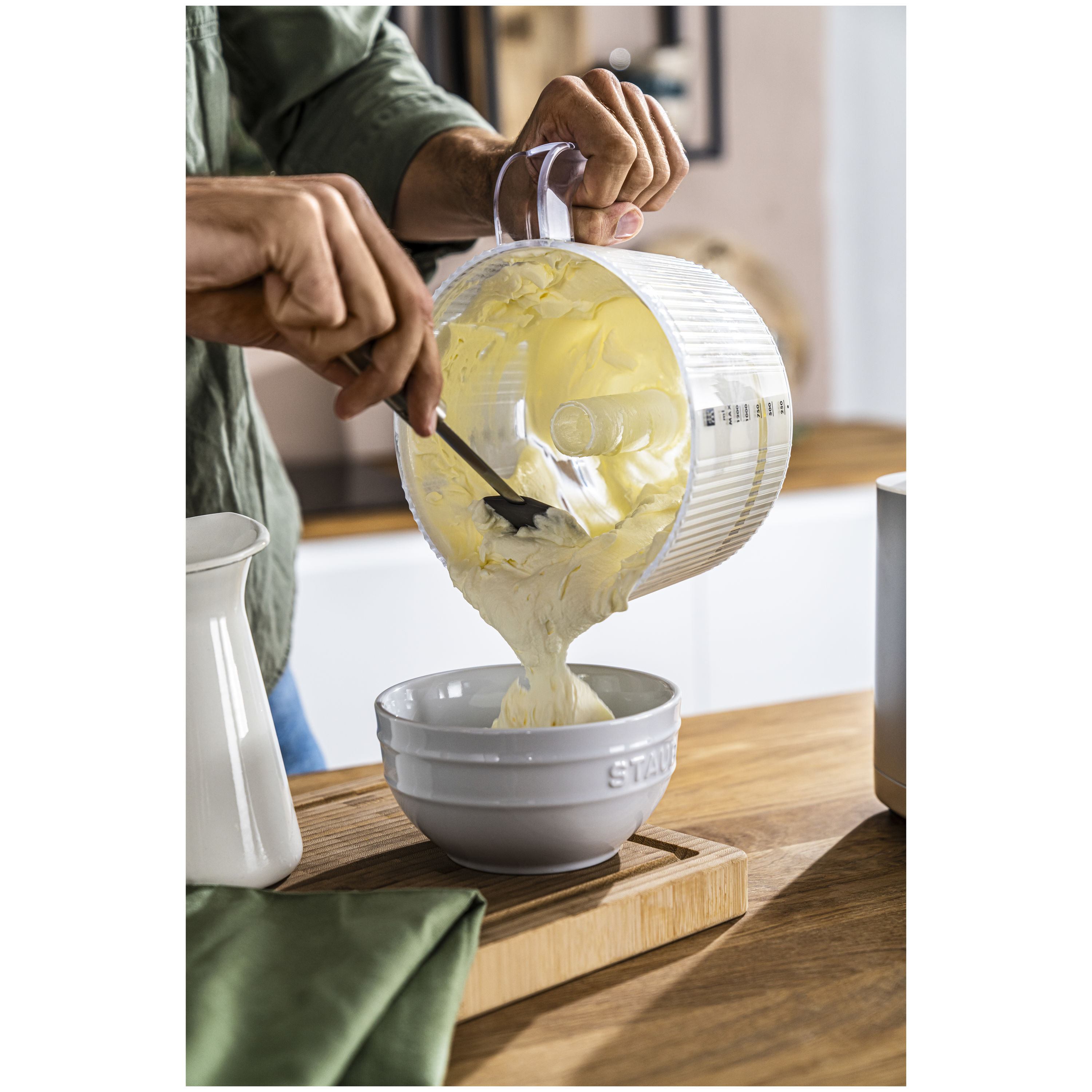 Küchenmaschine Zubehör 1,2 l, Silber-Weiß