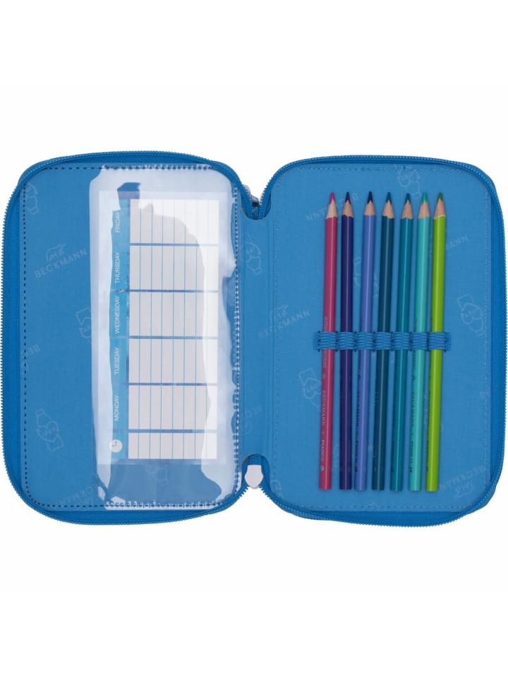 BECKMANN 3-Fächrige Federmappe Ocean in blau günstig kaufen onesize
