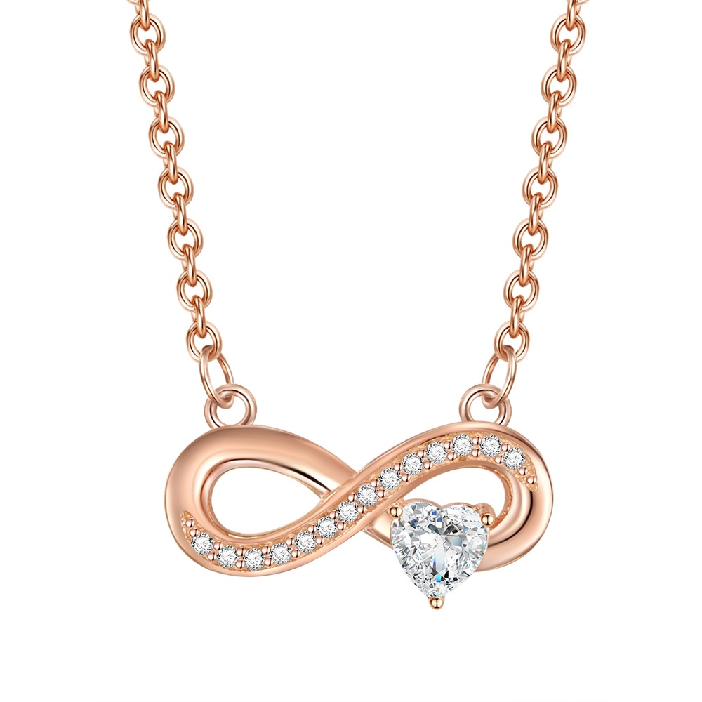 Rafaela Donata Collier en argent Infinity/coeur Argent sterling Oxyde de zirconium (CZ) en Or ro collier
