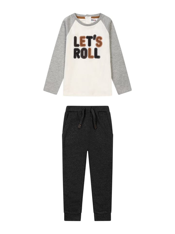 Minoti 2tlg. Outfit: Longsleeves & Hose Mate 6 in weiß günstig kaufen
