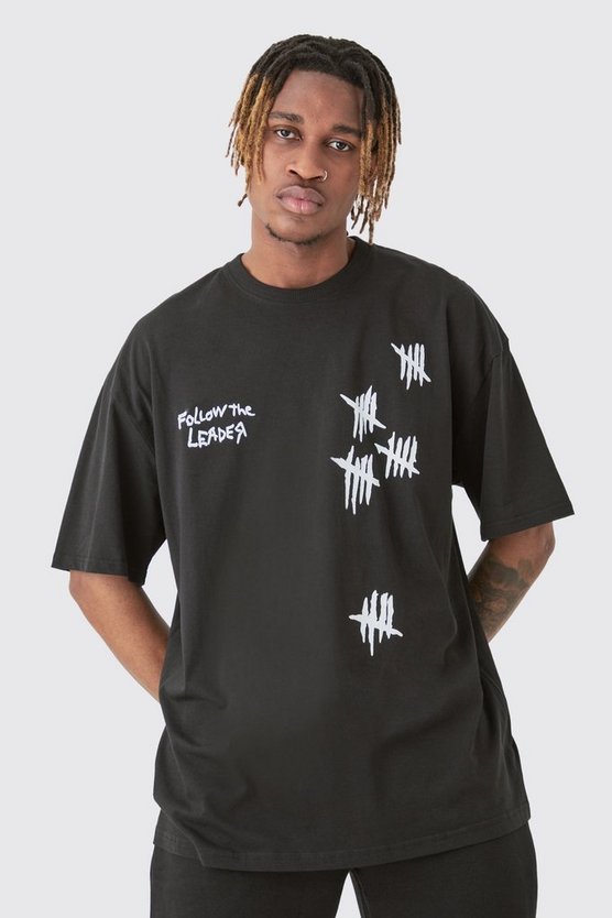 Tall Oversize T-Shirt mit Korn Print