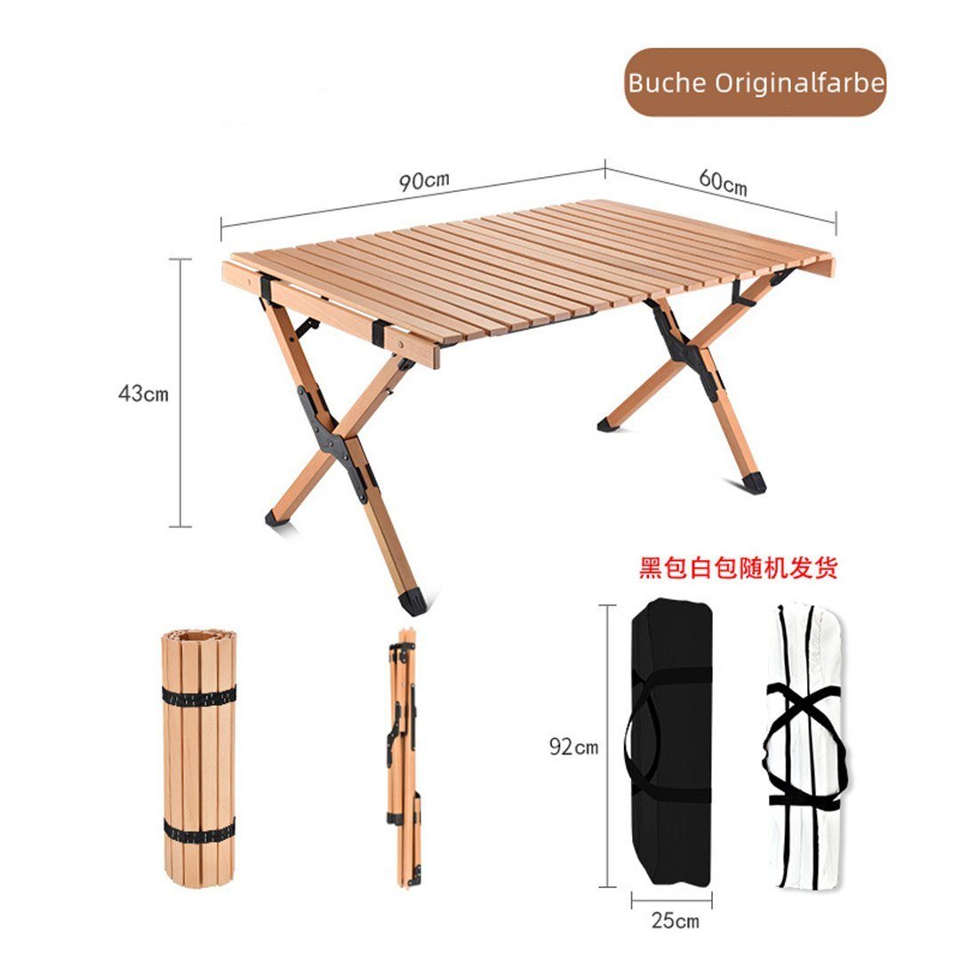 YANN Klapptisch Klapptisch Primitive Outdoor-Eierrollentisch, Picknick (1-St)