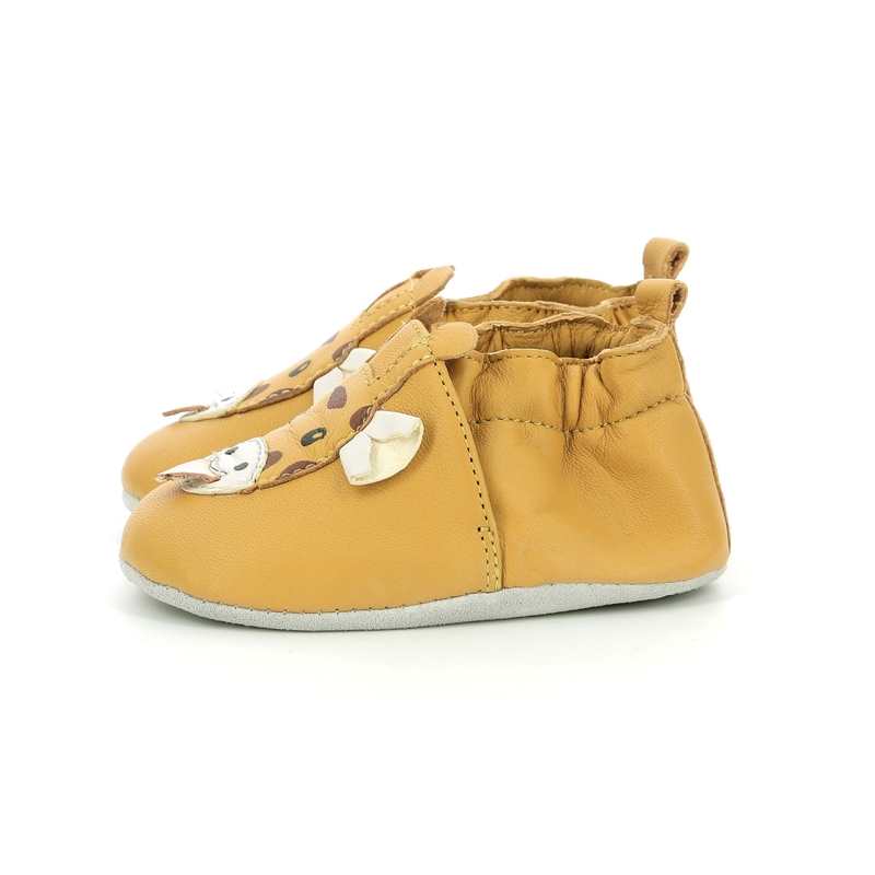 Chaussons cuir tannage vegetal Cute Girafon