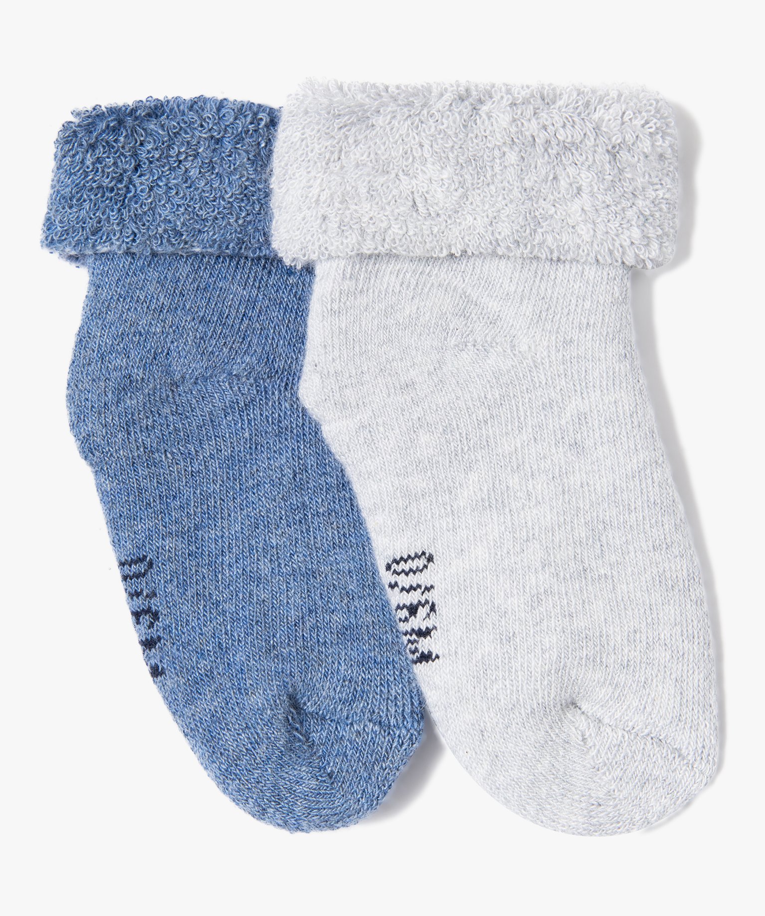 Chaussettes en maille bouclette douillette bébé (lot de 2) bleu | GEMO