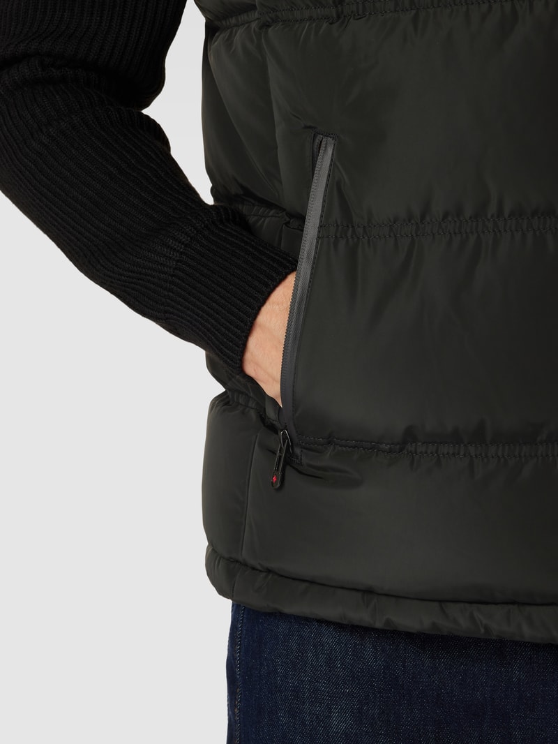Steppweste mit Label-Applikation Modell 'SNOWDOME' in schwarz