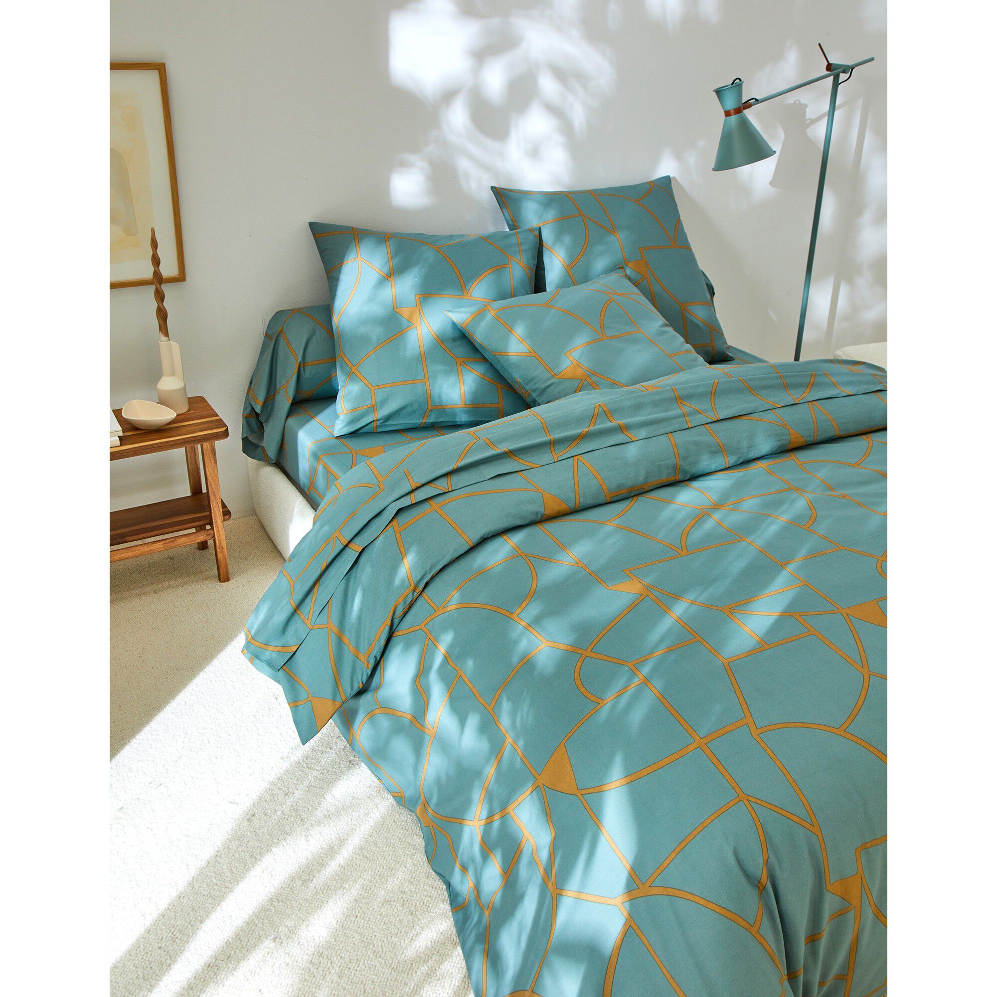 Linge de lit Geoffroy en coton à motifs graphiques