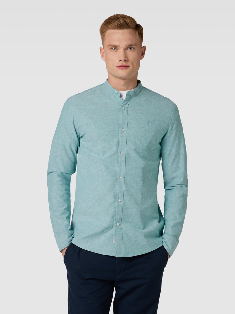 Freizeithemd mit Label-Stitching in apfelgrün