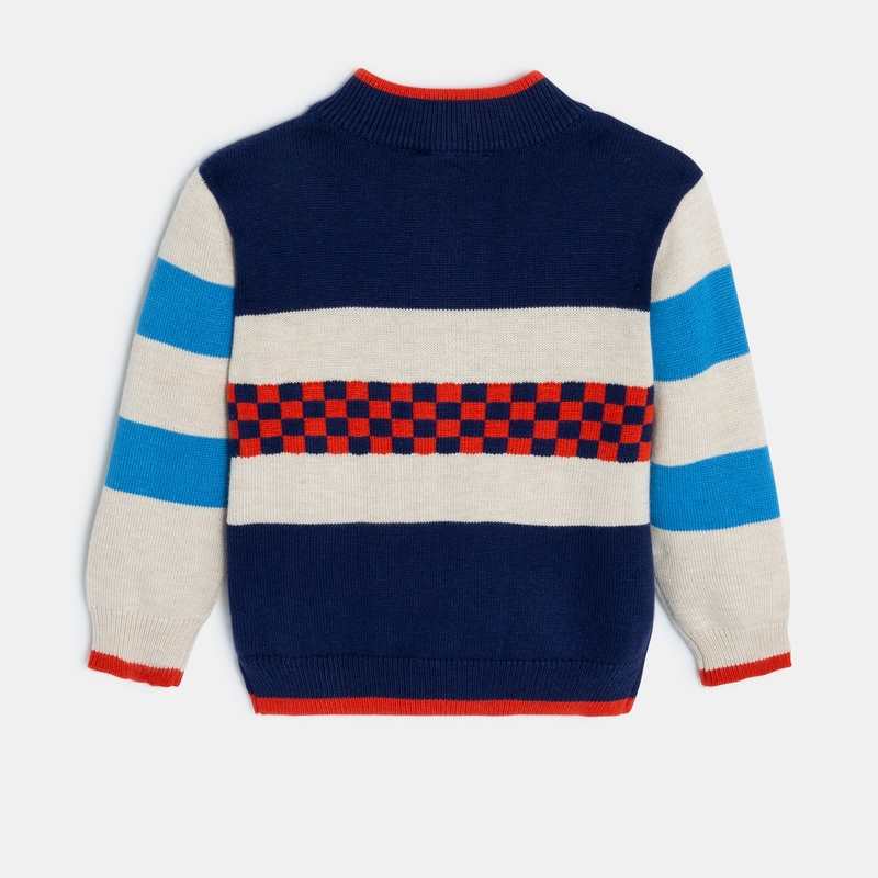 Pull bébé garçon bleu en tricot Catimini