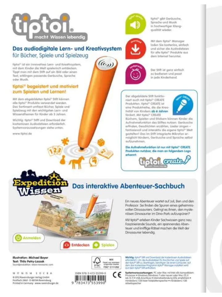Ravensburger tiptoi® Expedition Wissen: Dinosaurier günstig kaufen onesize