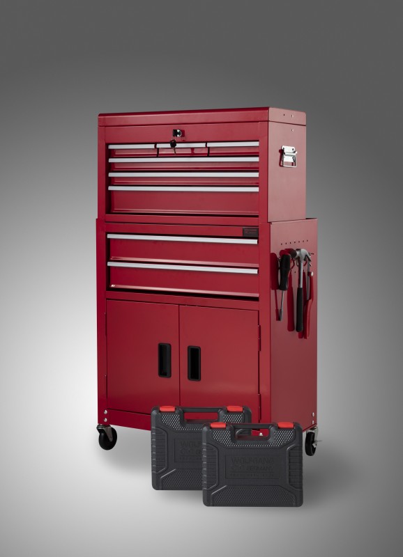 WOLFGANG TOOLS WOLFGANG Metall-Trolley 92-teilig Rot