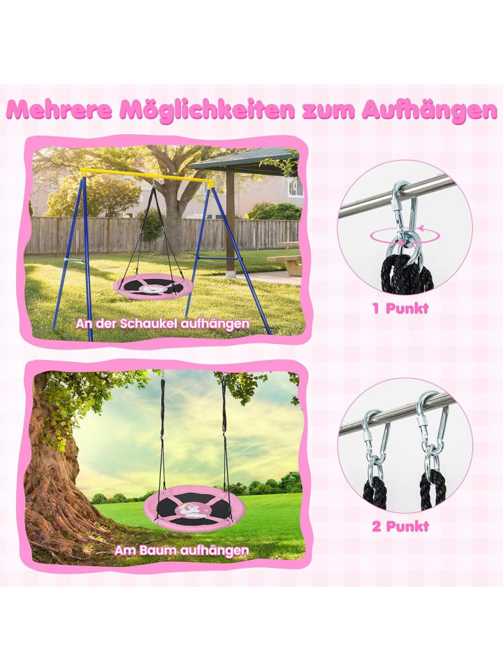 COSTWAY Nestschaukel Ø100cm ab 3 Jahre in Rosa günstig kaufen onesize