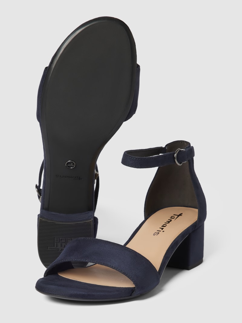 Sandalette in Wildleder-Optik in dunkelblau