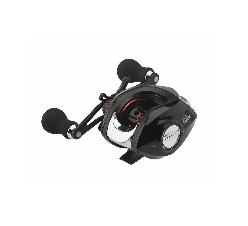 DAM Fishing Baitcastrolle QUICK 2 BC 201 4+1BB Baitcastrolle Linkshand Angelrolle), Hochwertige Baitcastrolle für das Angeln mit Kunstködern