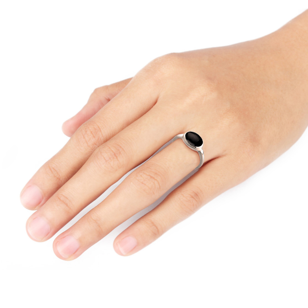 Elli Elli Bague Onyx 925 Sterling Silber Bague