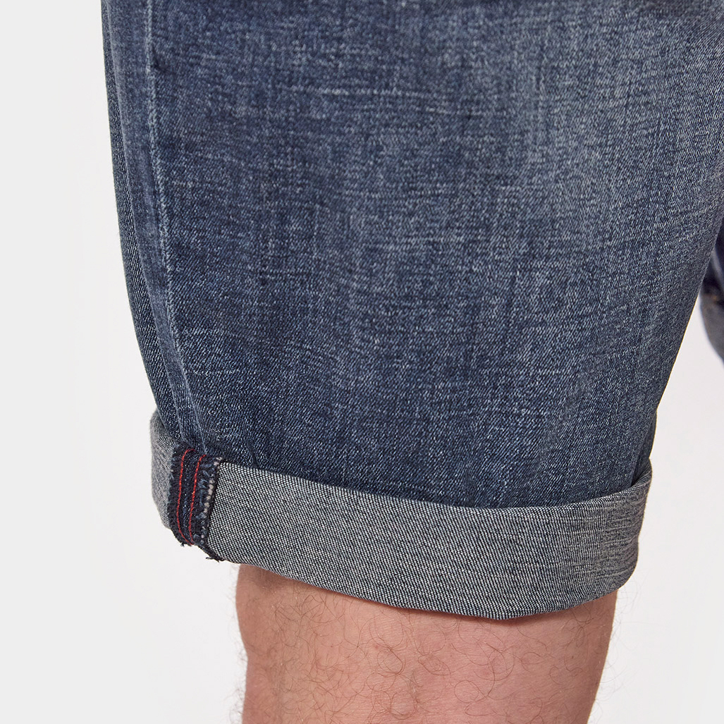ANKO  Bermuda straight Homme bleu délavé