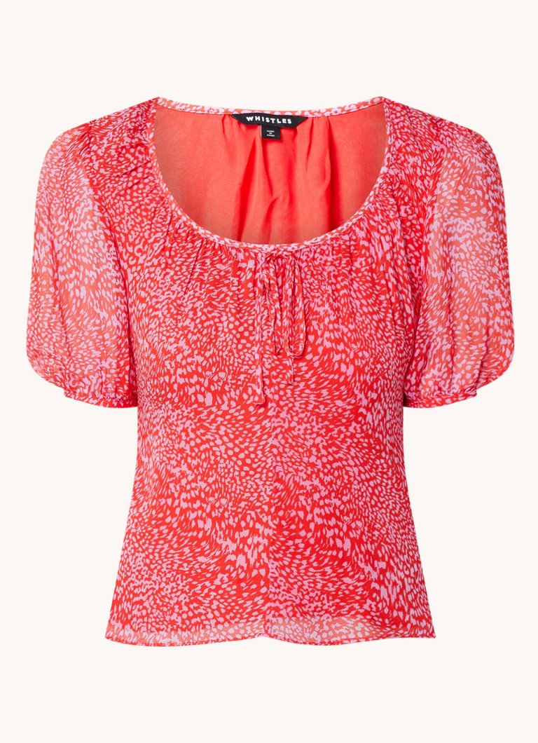 Svilpes Top met print en gestrikt detail