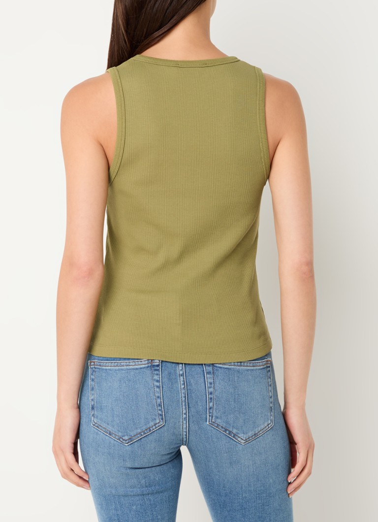 Maje  Ribgebreide tanktop met logoborduring
