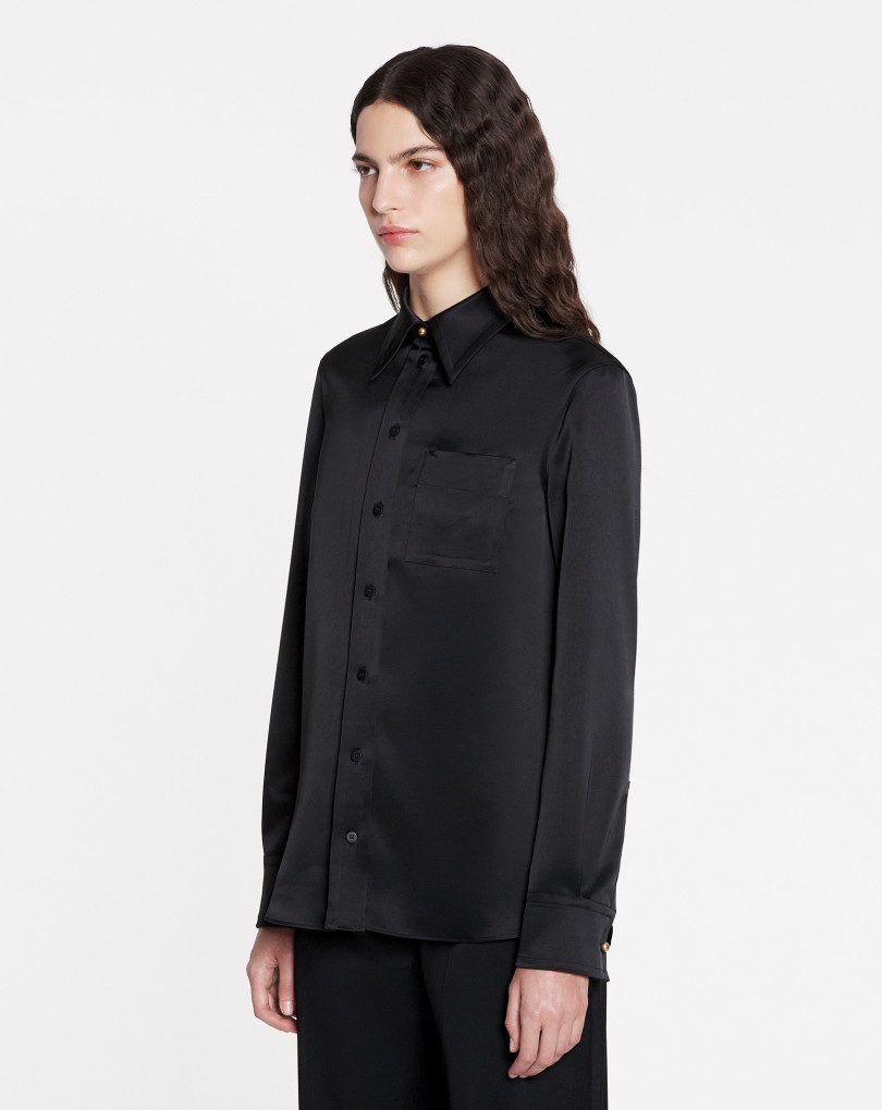 CHEMISE UNIE EN SATIN