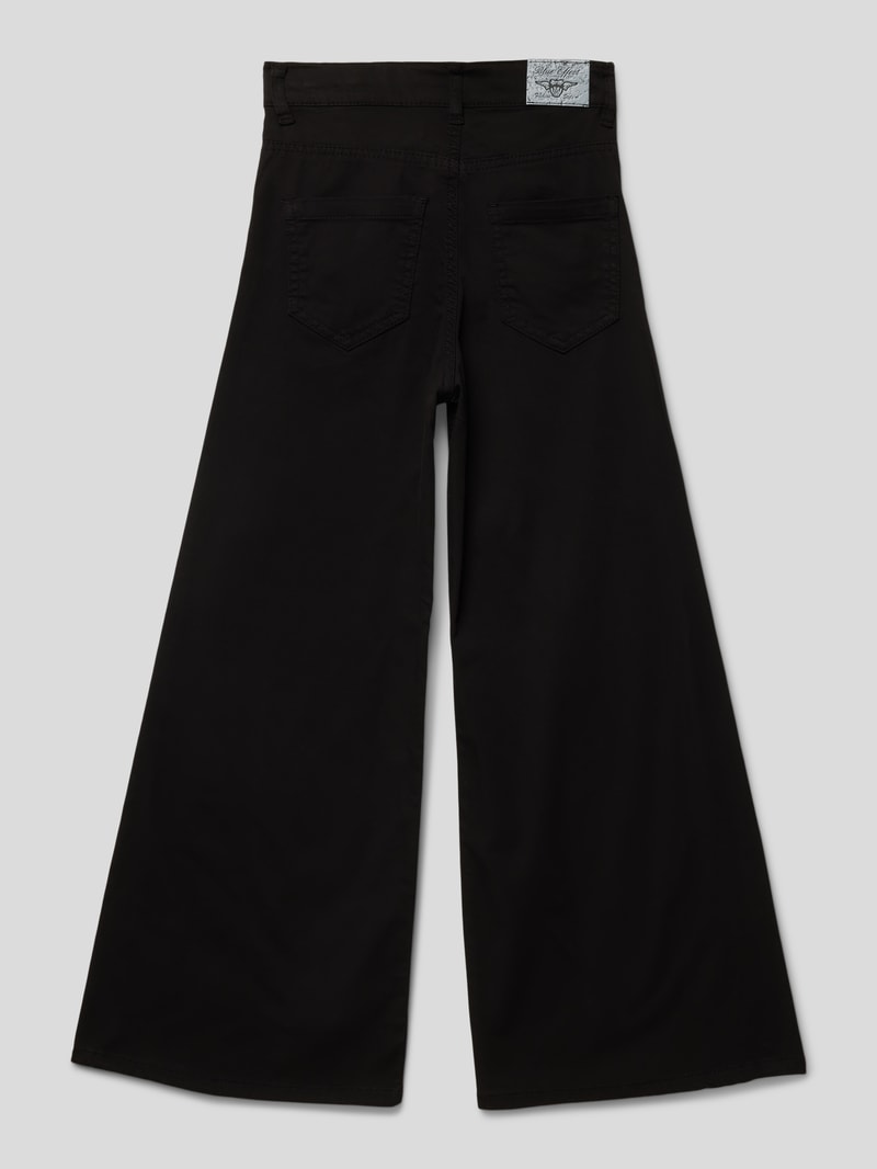 Schlaghose mit Label-Detail in schwarz