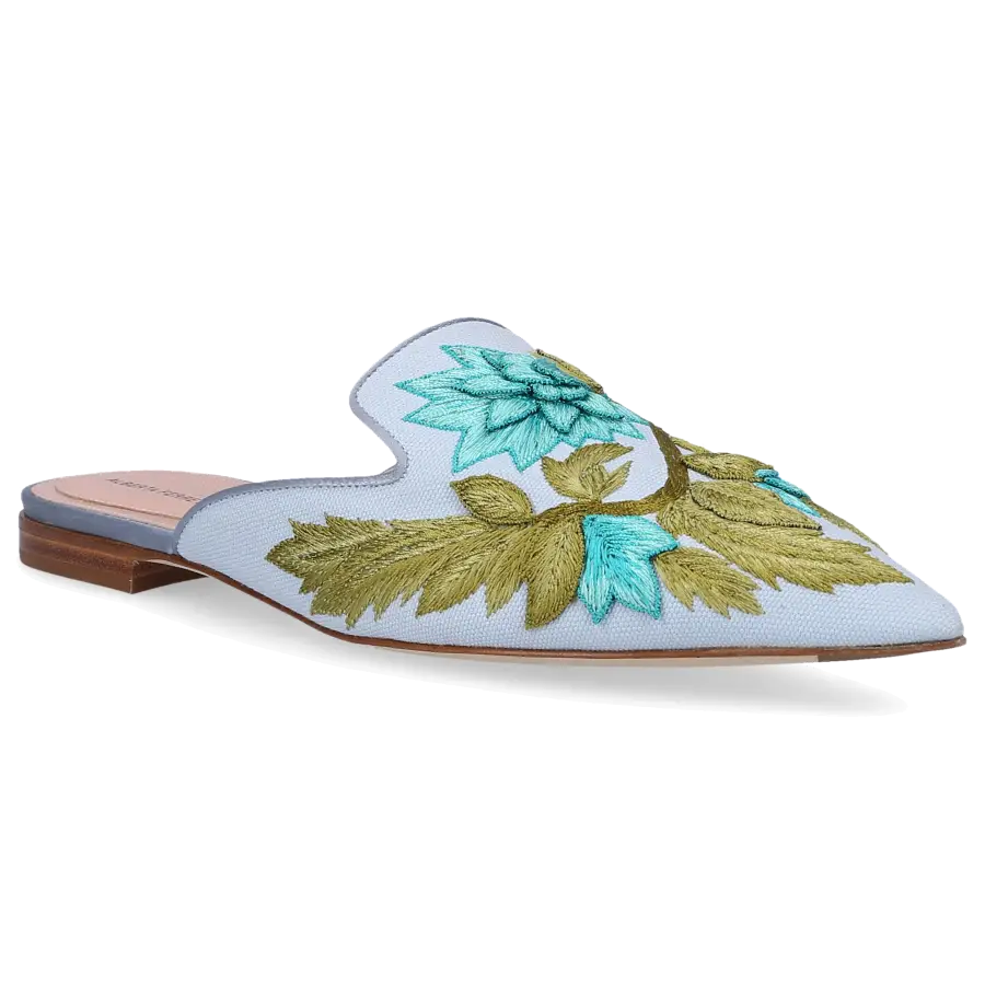 Alberta Ferretti - Slipper 11221 Canvas - blau