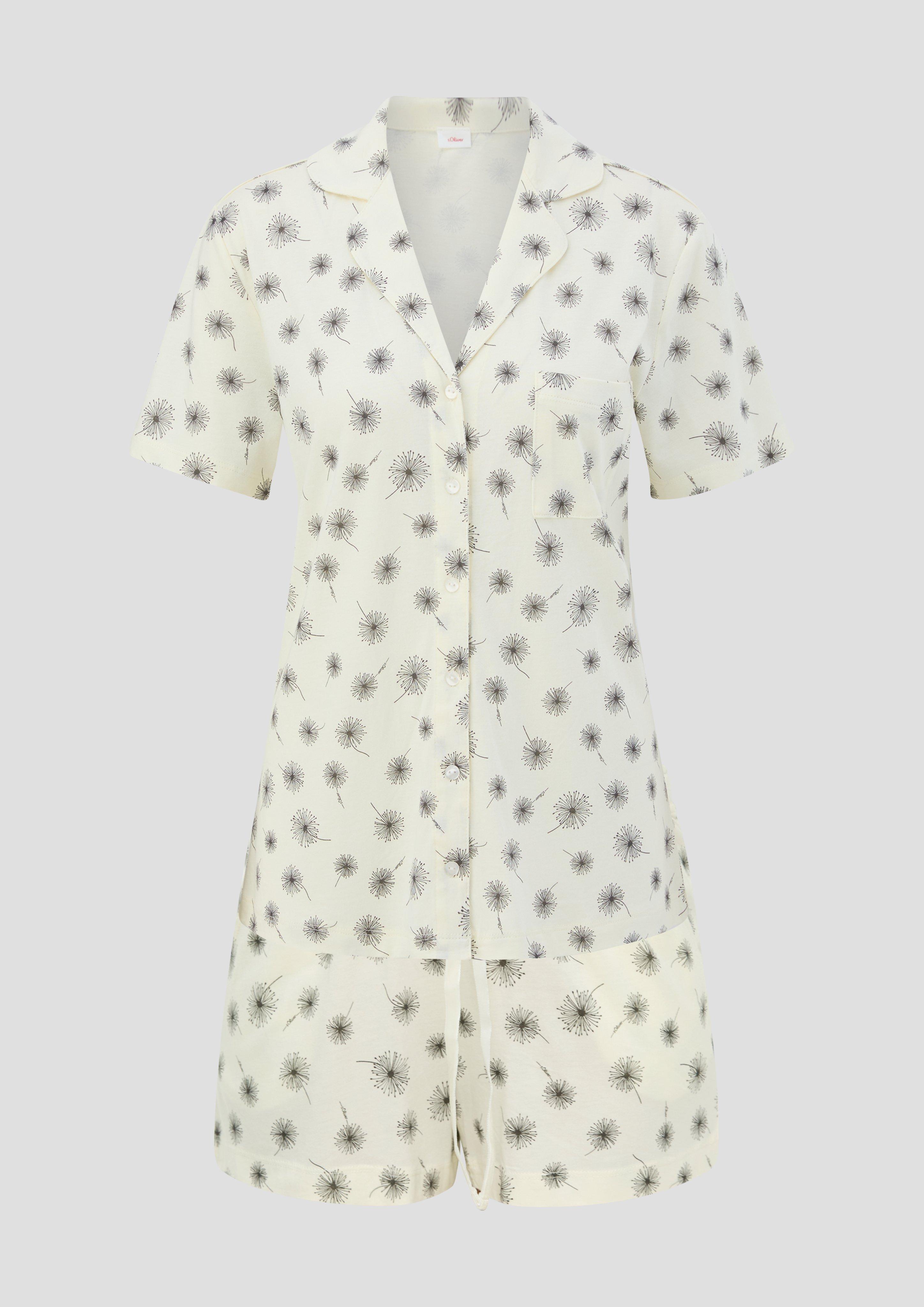 Kurzes Pyjama-Set aus Viskose-Baumwollmix  6008985-01A1