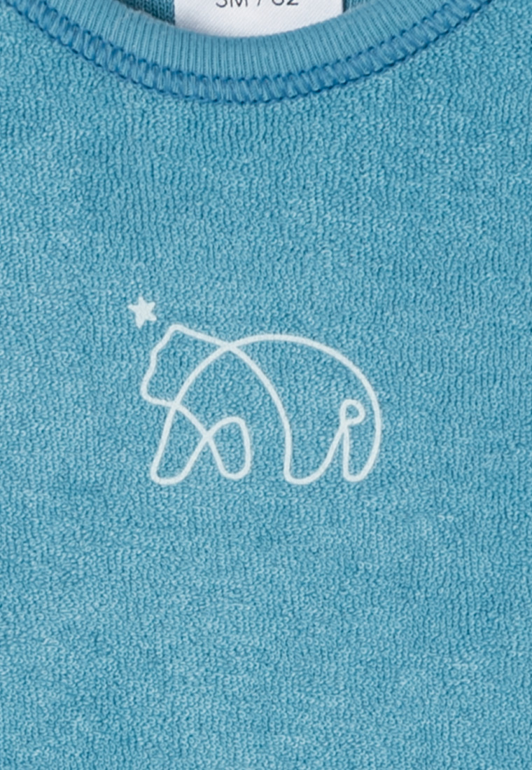 Babybody langarm unisex Frottee Modal Bär hellblau - Natural Love