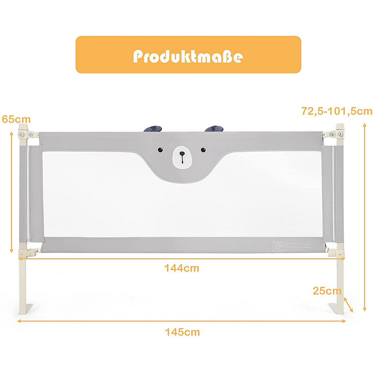 Bettschutzgitter 145cm Bär höhenverstellbar