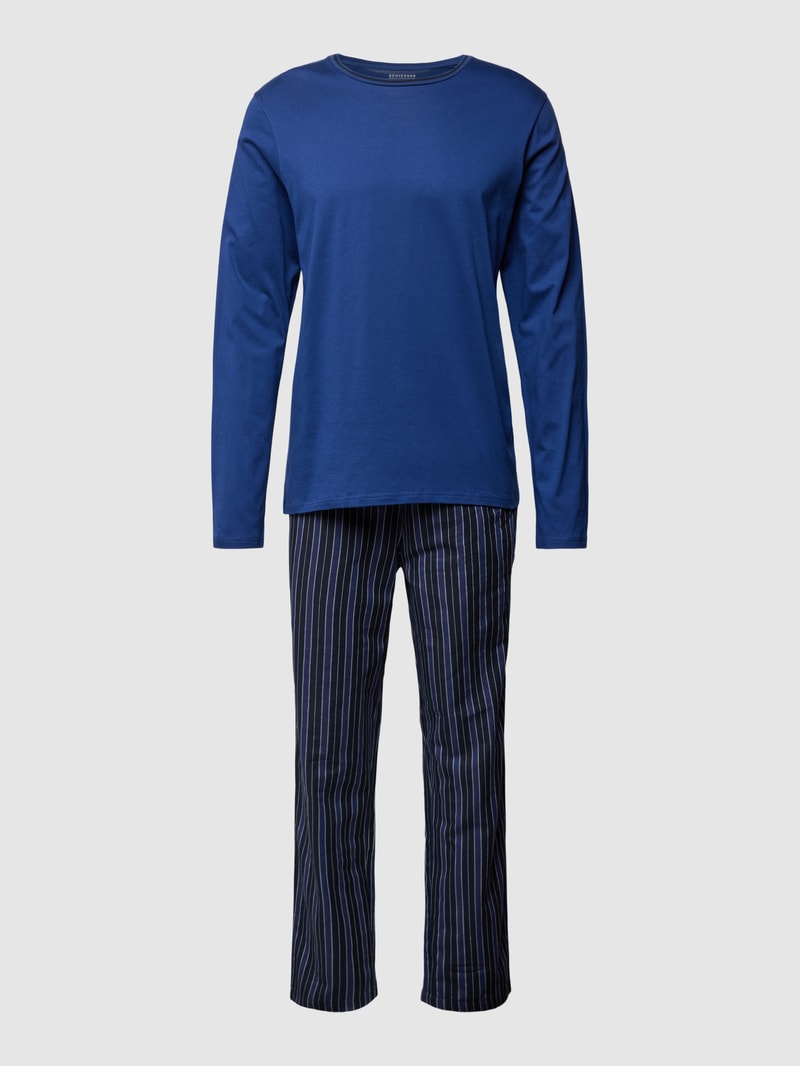Pyjama mit Streifenmuster Modell 'SELECTED' in royalblau
