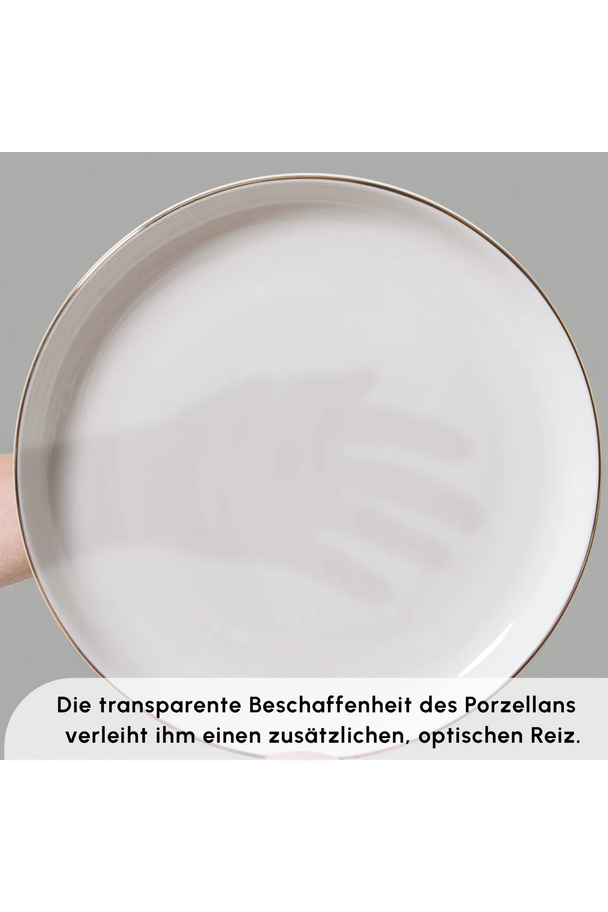 Karaca  Streamline Favaro Gold 56-teiliges Geschirrset – Elegantes Gold-Akzent New Generation Bone