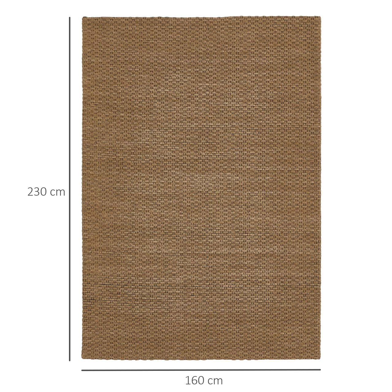 HOMCOM Teppich aus Wolle Taupe 230 x 160 x 1 cm