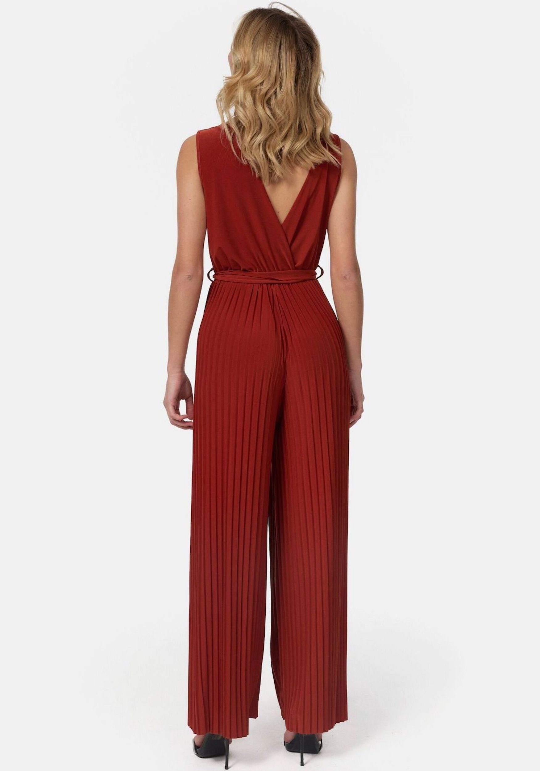 Worldclassca Jumpsuit Worldclassca Jumpsuit Pleated Overalls mit Gürtel Ärmellos Sommer