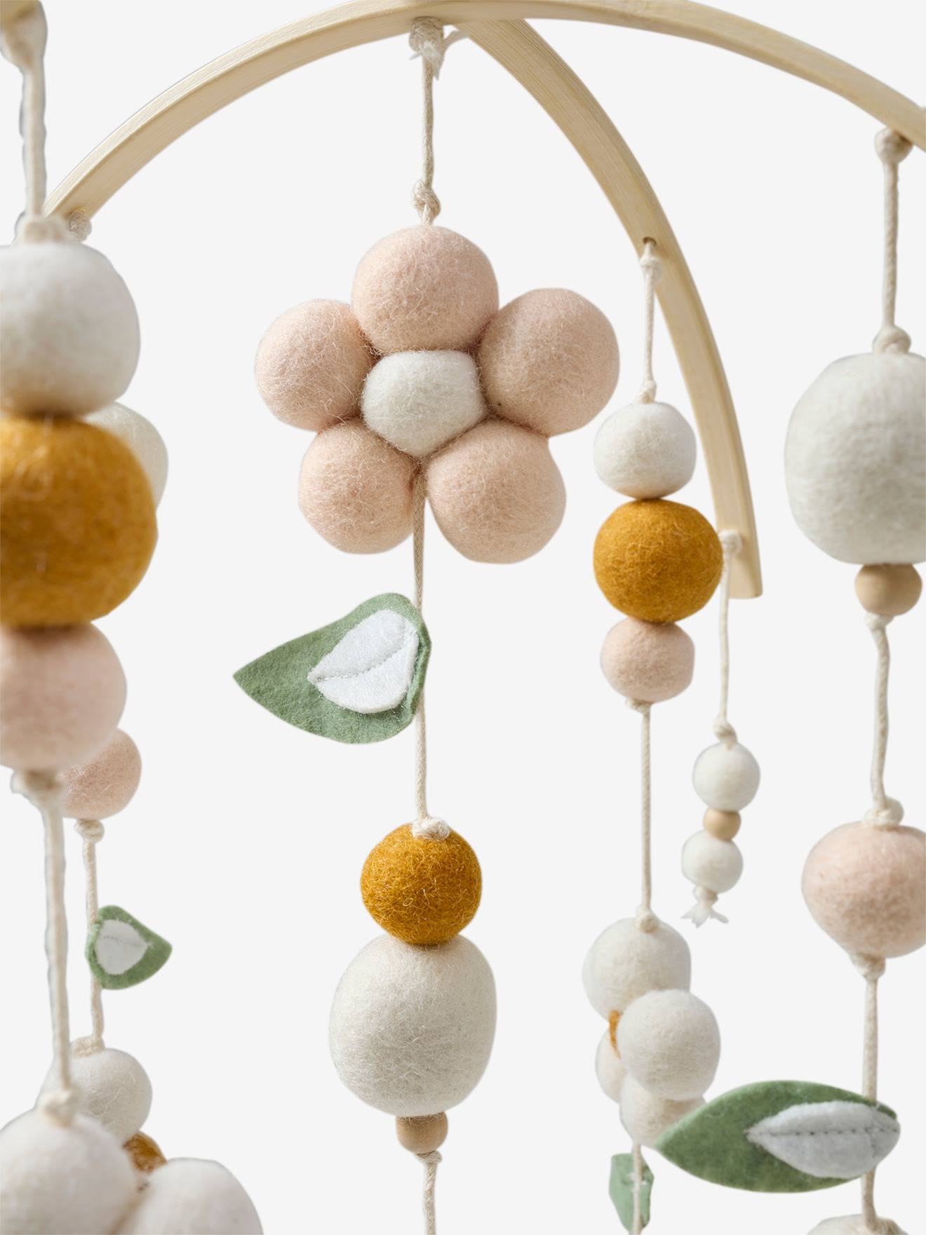 Vertbaudet Kinderzimmer Blumen-Mobile aus Filz - beige
