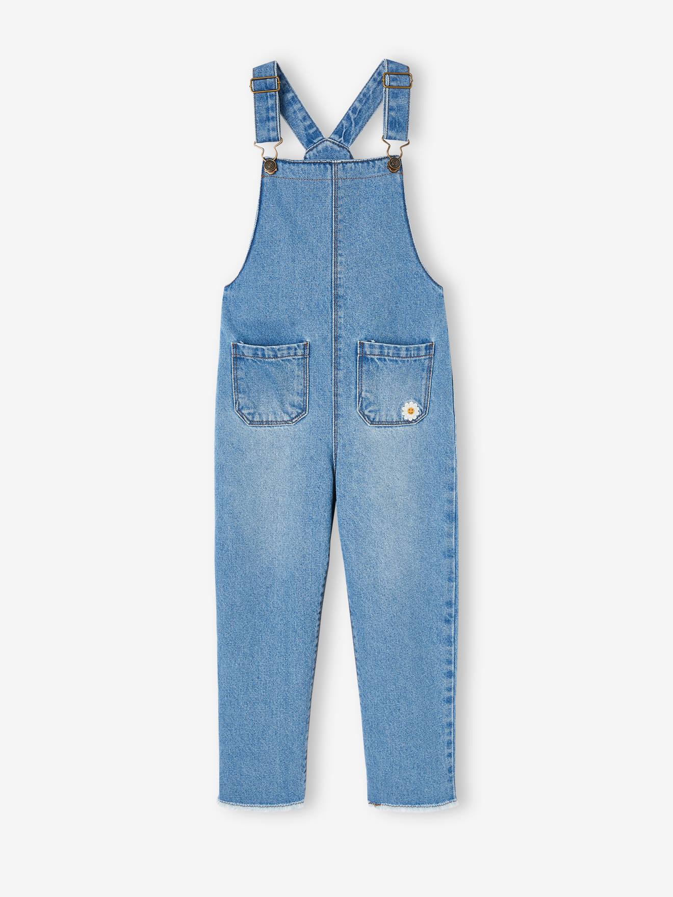 Vertbaudet Mädchen Jeans-Latzhose - blue stone