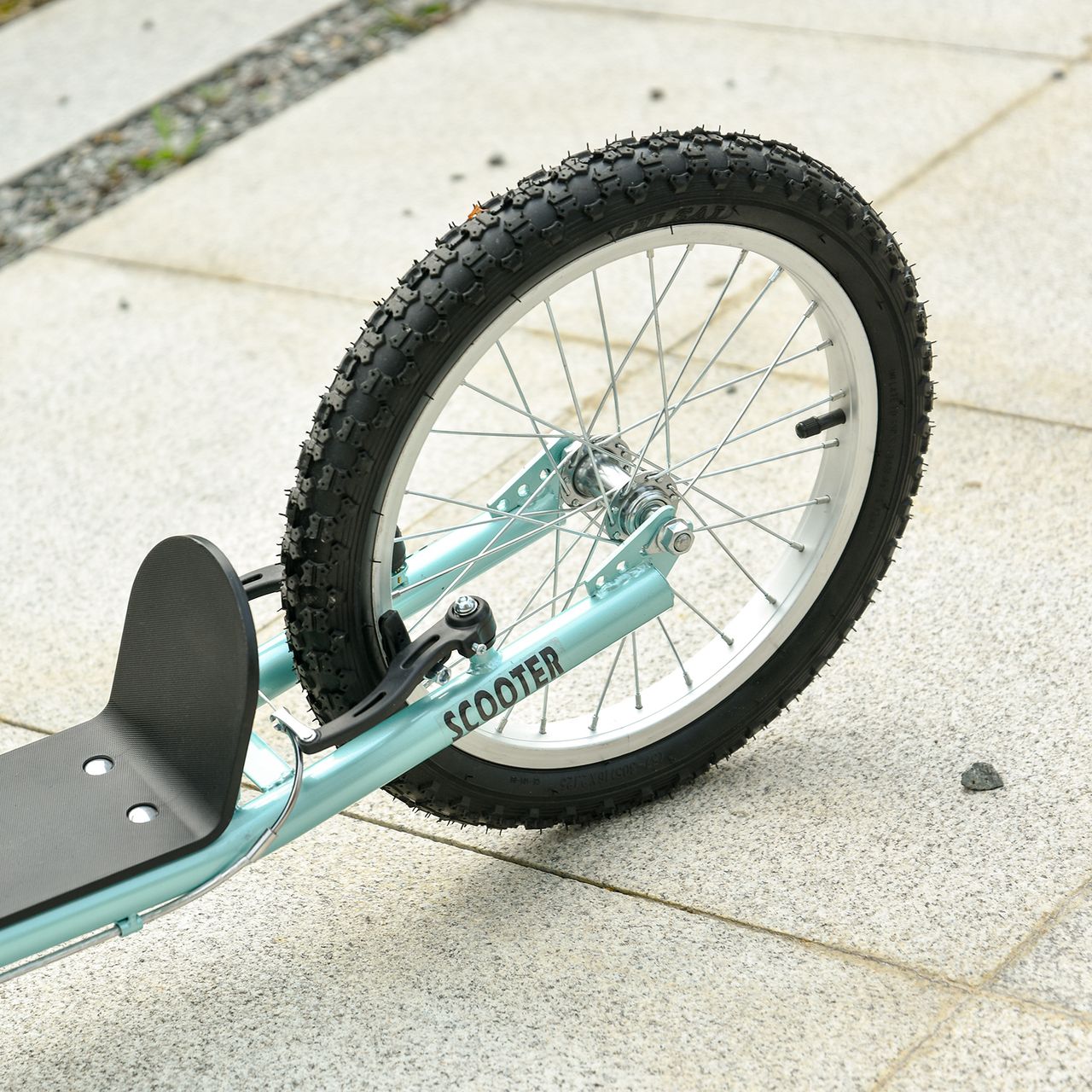 HOMCOM Tretroller Kinderroller Scooter Cityroller Luftreifen verstellbar Hellblau