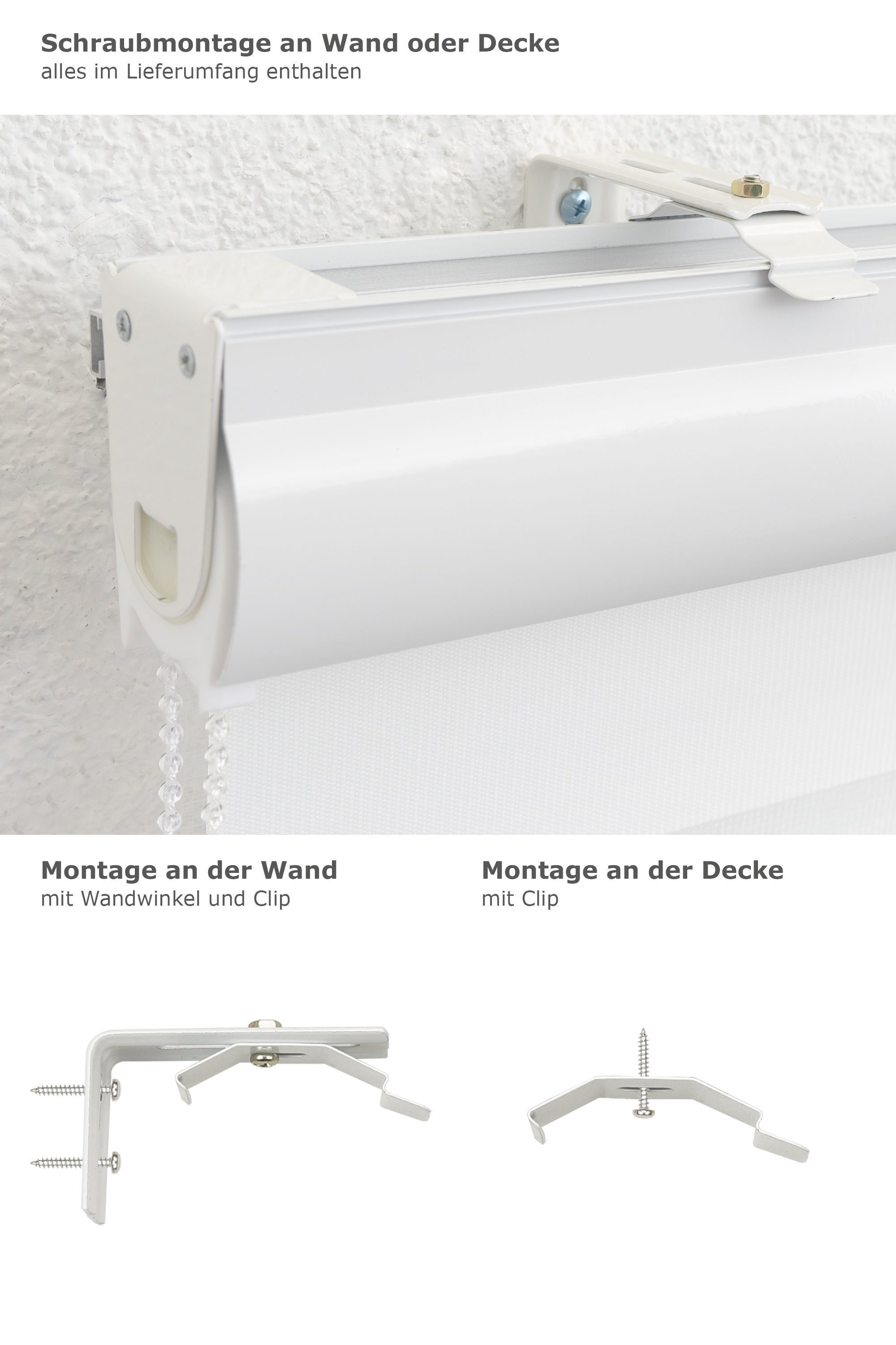 Rollo mit Blende, LYSEL®, blickdicht, HxB 130x40cm