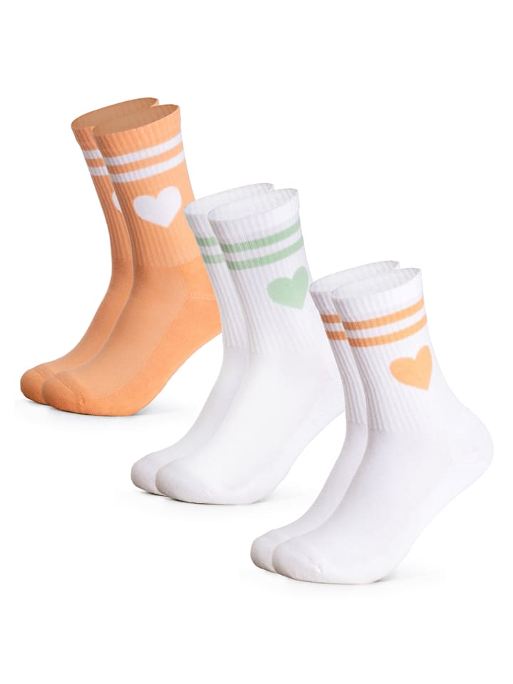 Occulto 3er Pack Herz Tennis Socken Venus in Grün/Orange günstig kaufen