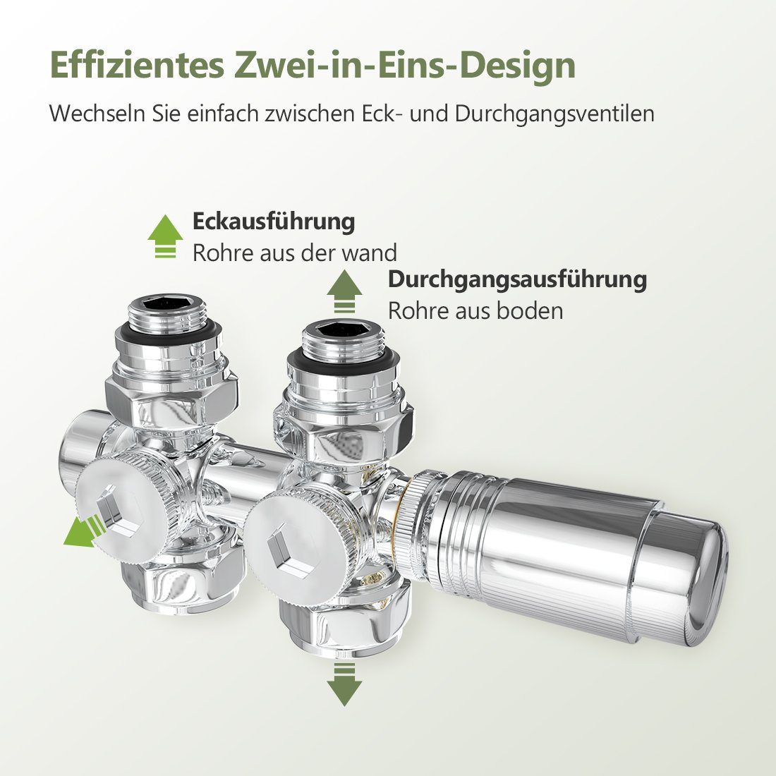 S'AFIELINA Heizkörperthermostat Multiblock Set für Heizkörper Anschlussarmatur für Badheizkörper, (1 St) Thermotstat Hahnblock Ventil Heizungszubehör Eck- und Durchgangsform