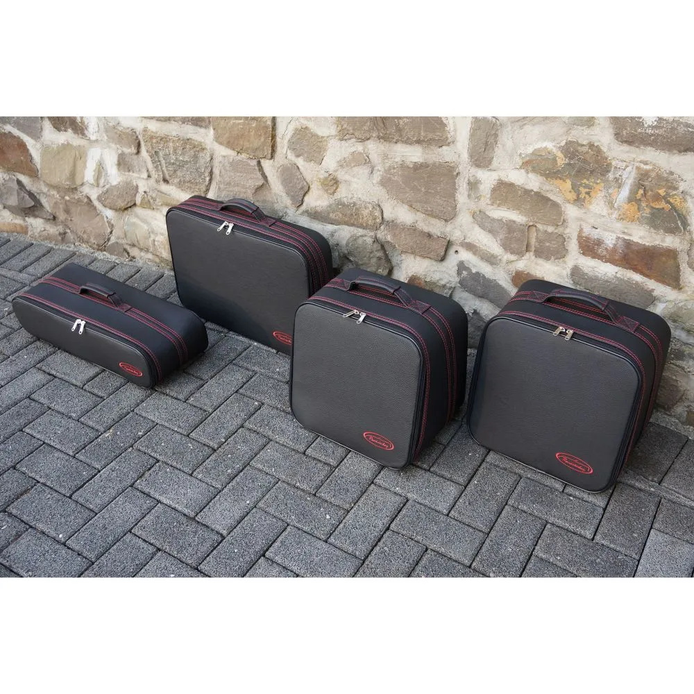 Roadsterbag Jaguar F-Type Cabrio ab 06\/2016 (EU) - 4tlg. Kofferset Kofferraum - Silbergraue Naht\/Futter Grau