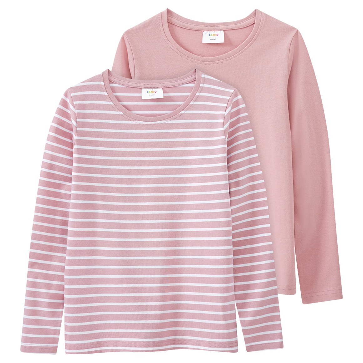 2 Mädchen Langarmshirts im Basic-Style