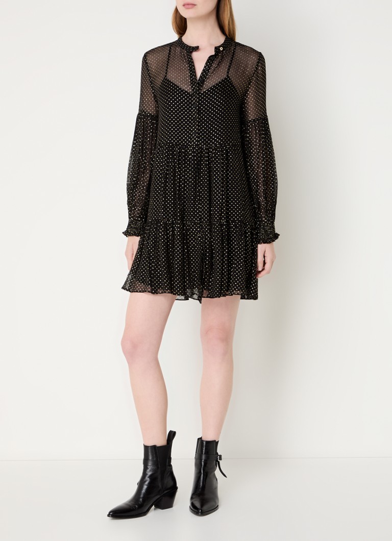 Rochie mini-cămașă, sexy, semitransparentă, de la Zadig&Voltaire, cu lurex.