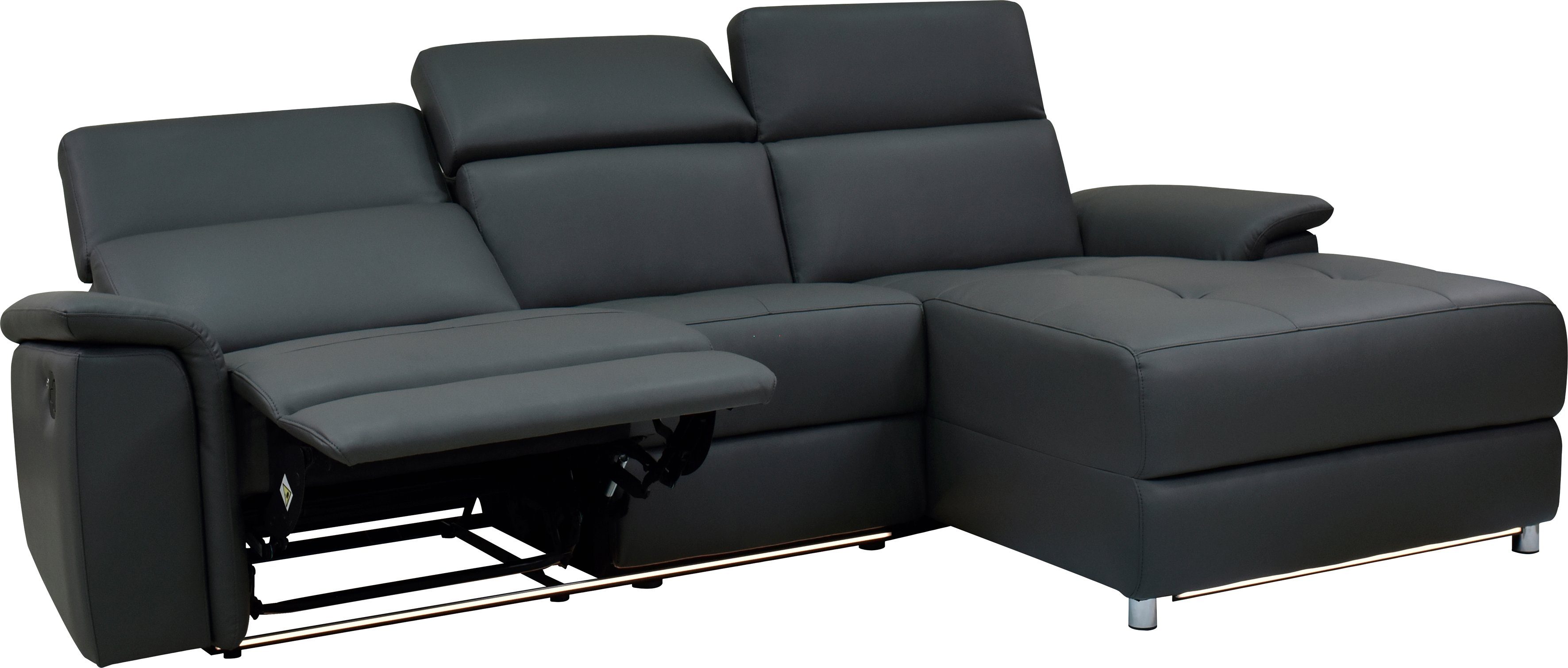 Places of Style Ecksofa Pareli, mit Relaxfunktion, Kopfteilverstellung und dimmbarer LED-Beleuchtung