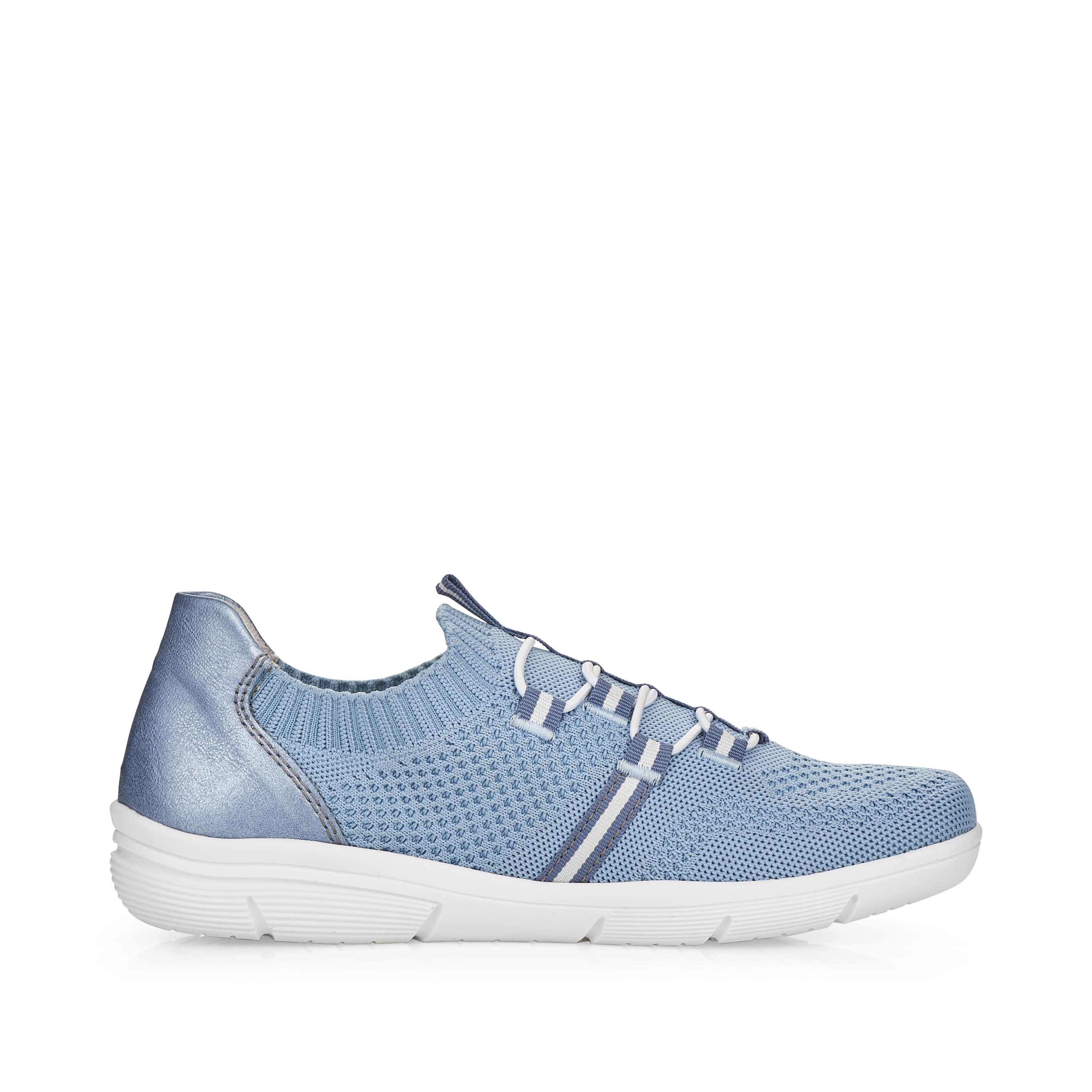 Rieker Damen Slipper himmelblau-reinweiß