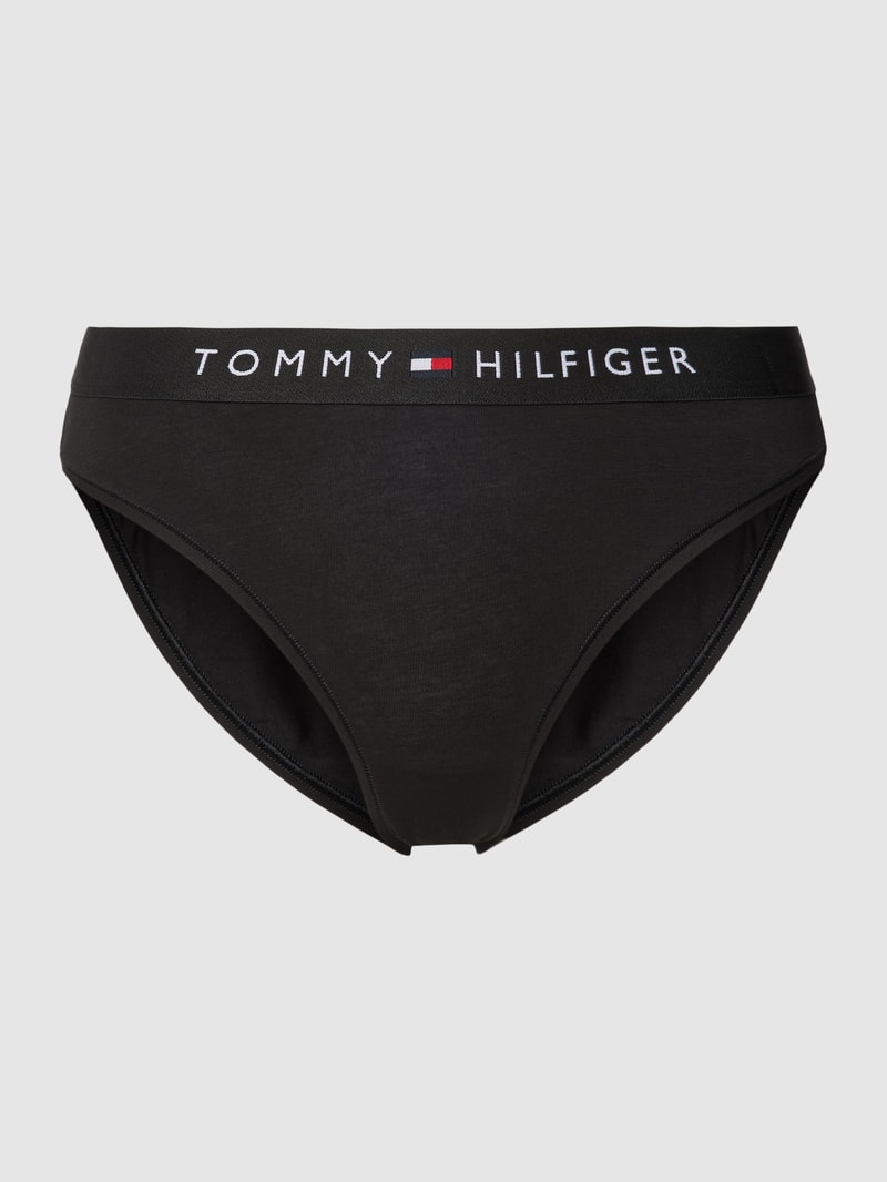 Slip mit elastischem Logo-Bund in schwarz