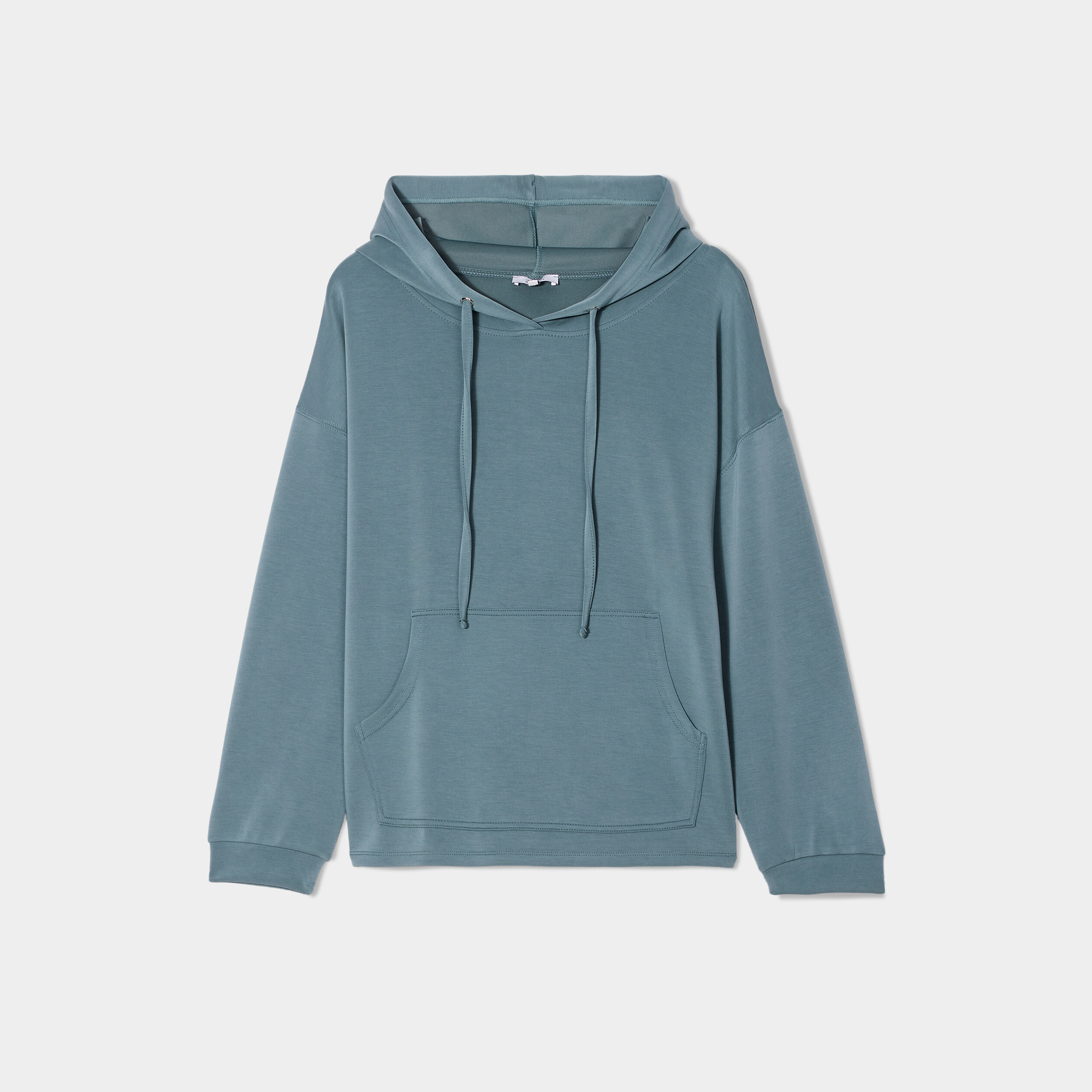 Sweat à capuche hoodie vert foncé femme grande taille | La Halle