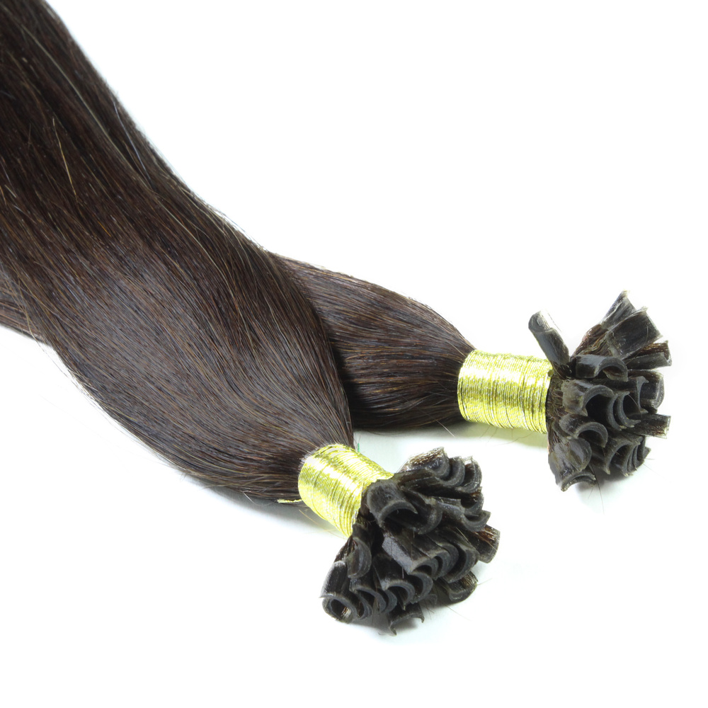 hair2heart Extensions à chaud bonding cheveux naturels #2 Marron foncé 1g extensions